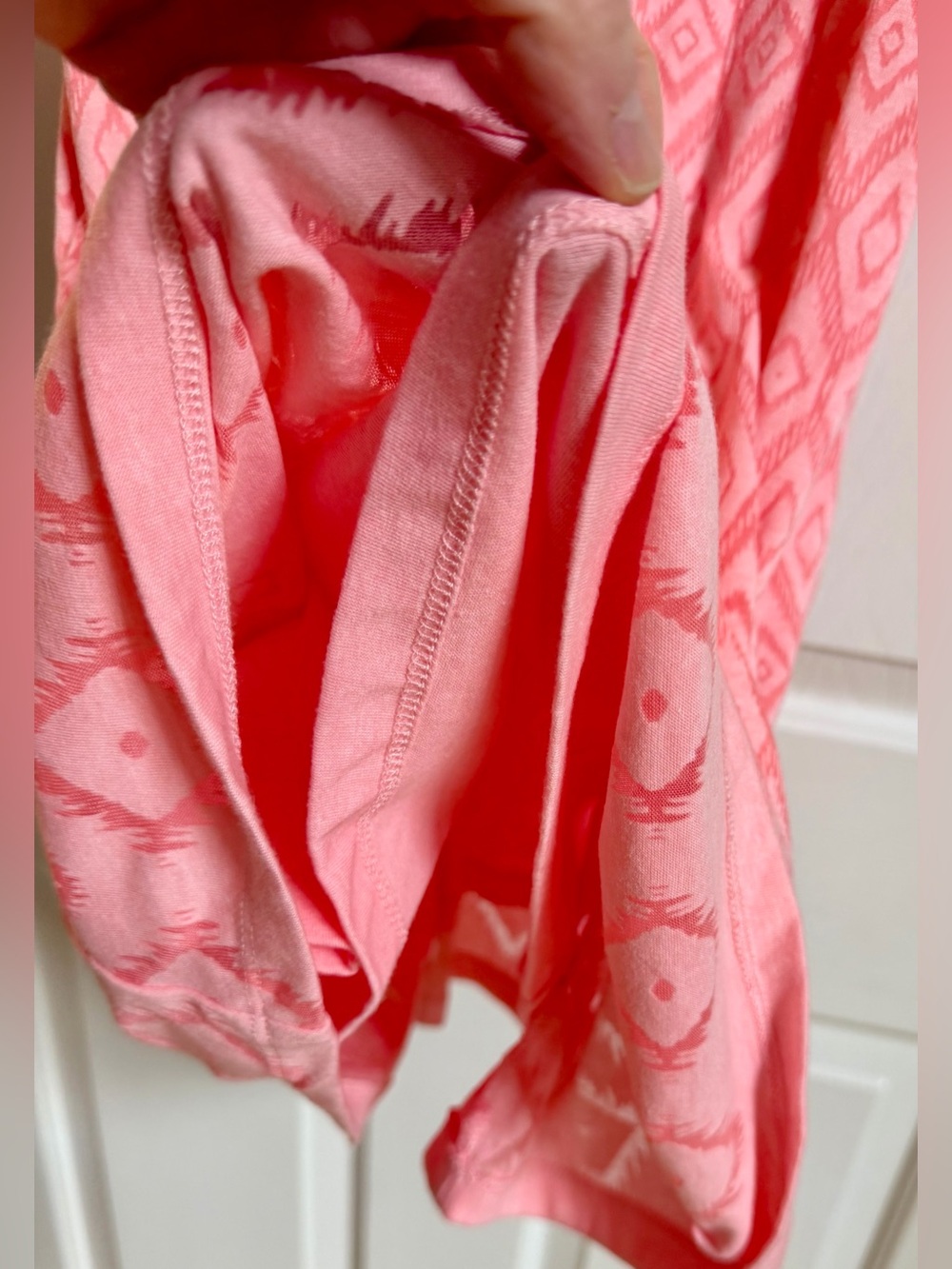 Dakini Pink Geometric Midi Dress Built-In Bra Removable Pads NWOT L Crisscross - Picture 12 of 15